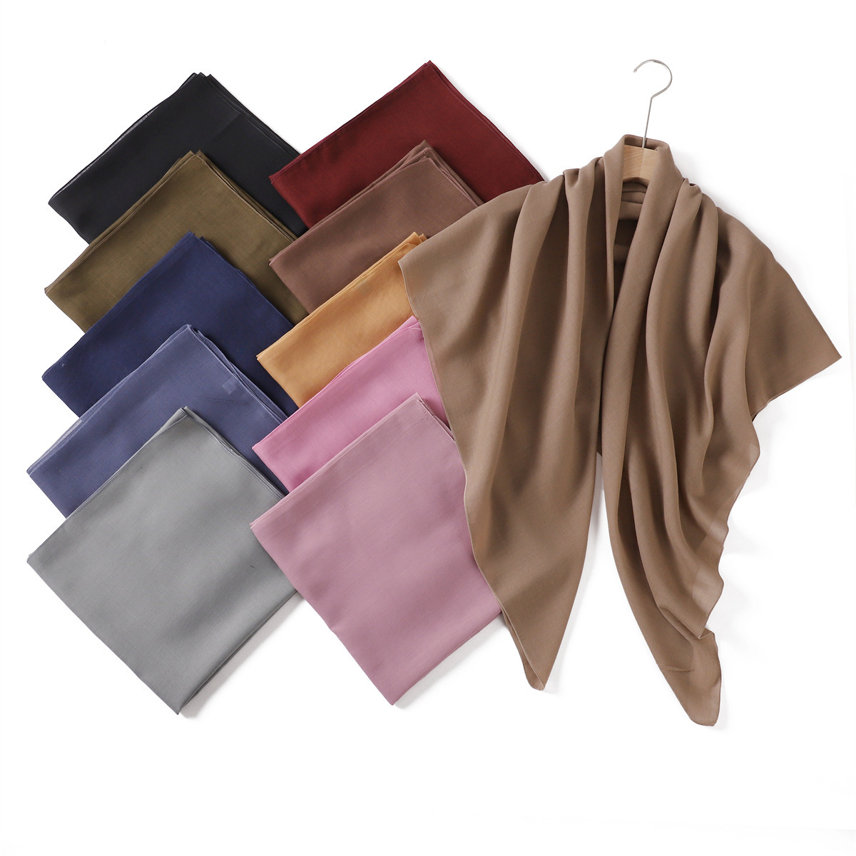 K1488 High quality headscarf square scarf gauze scarf solid color hijab scarf shawl