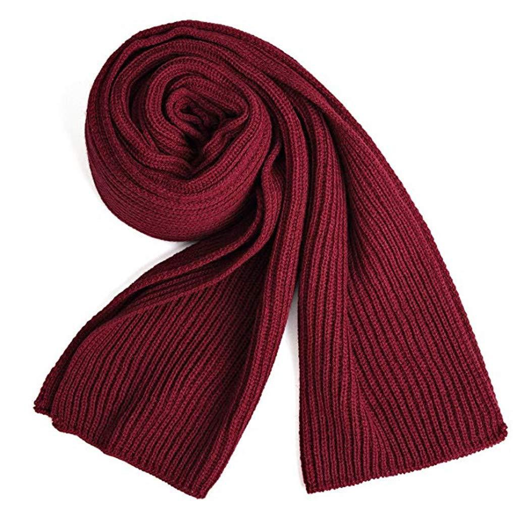 K1486 Warm autumn and winter scarf neutral solid color winter neck warm knitted yarn scarf men and women classic winter scarf