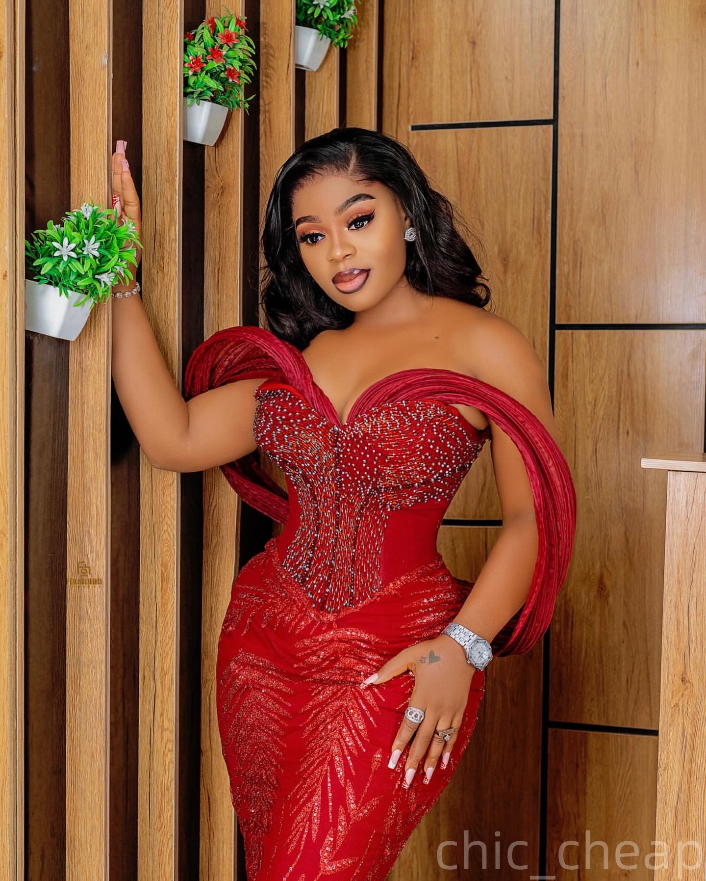 Red Mermaid Evening Dresses Beaded Sweetheart Sequined Stylish Prom Formal Party Second Birthday Engagement Gowns Plus Size Dress For Special Occasion