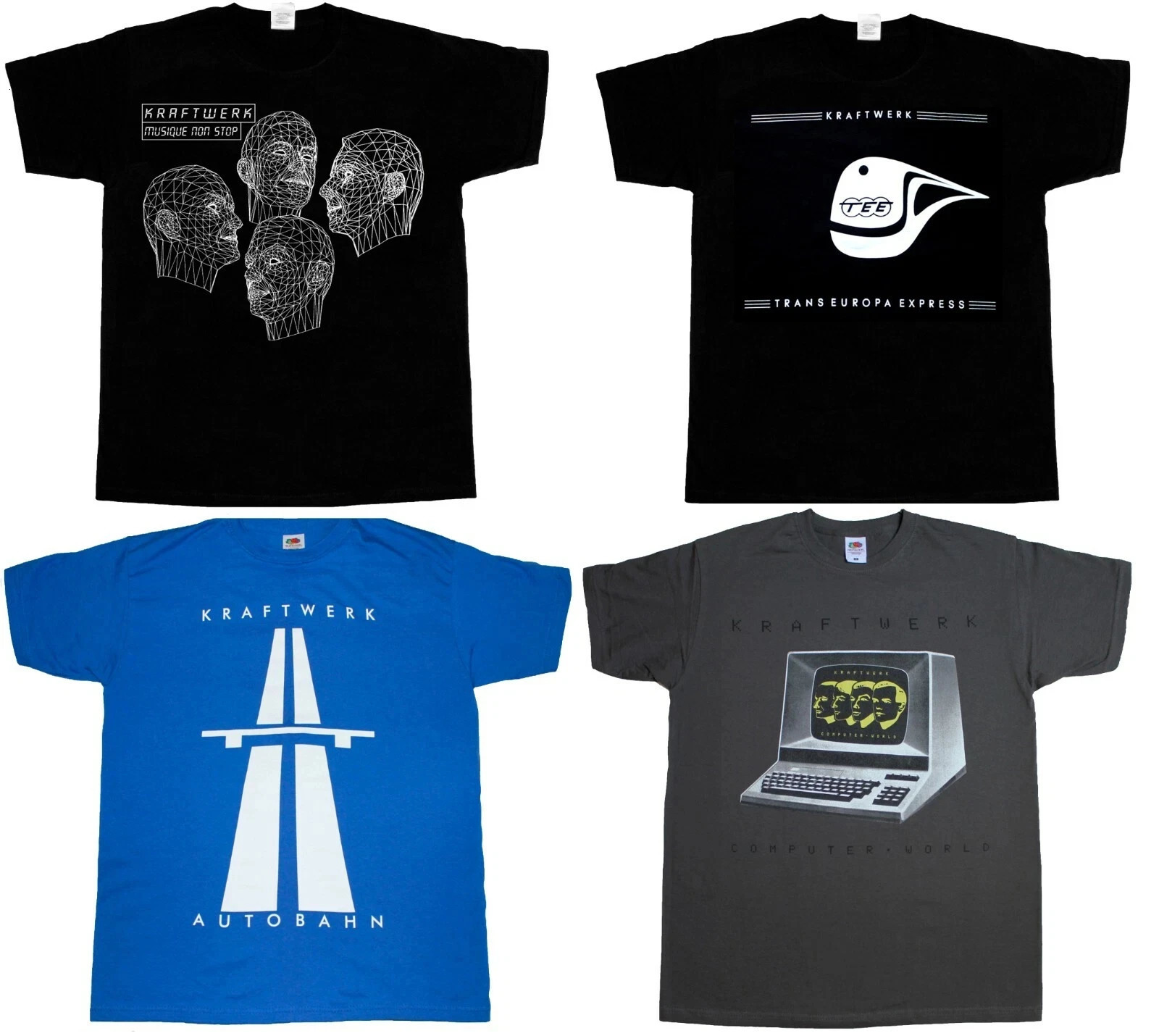KRAFTWERK COMPUTER WORLD MUSIC NON STOP HIGHWAY SHORT/LONG SLEEVE T-SHIRT European and American Style Pure Cotton T-shirt Trend 250723