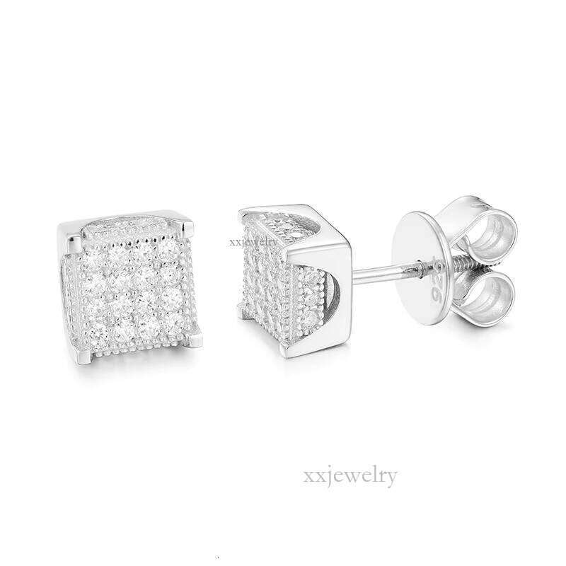 Morganite can be tested using an ear ring.S Sterling Sier Stud Earrings D Color 1.2mm Silicon Stone Inlaid Fine Craftsmanship fashion Wedding