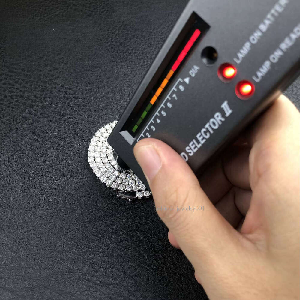 Sterling SIer Dia Bracelet 2MM Iced VVS Moissanite Tennis Link Chain Men Women