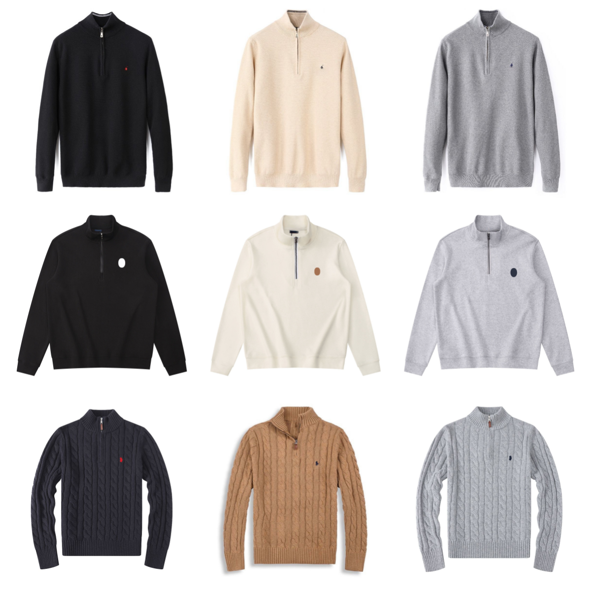 mens polos sweaters autumn wool casual small horser pull half zip polos chandail cardigan unisex jacket winter long sleeve sweater pullover women sweater