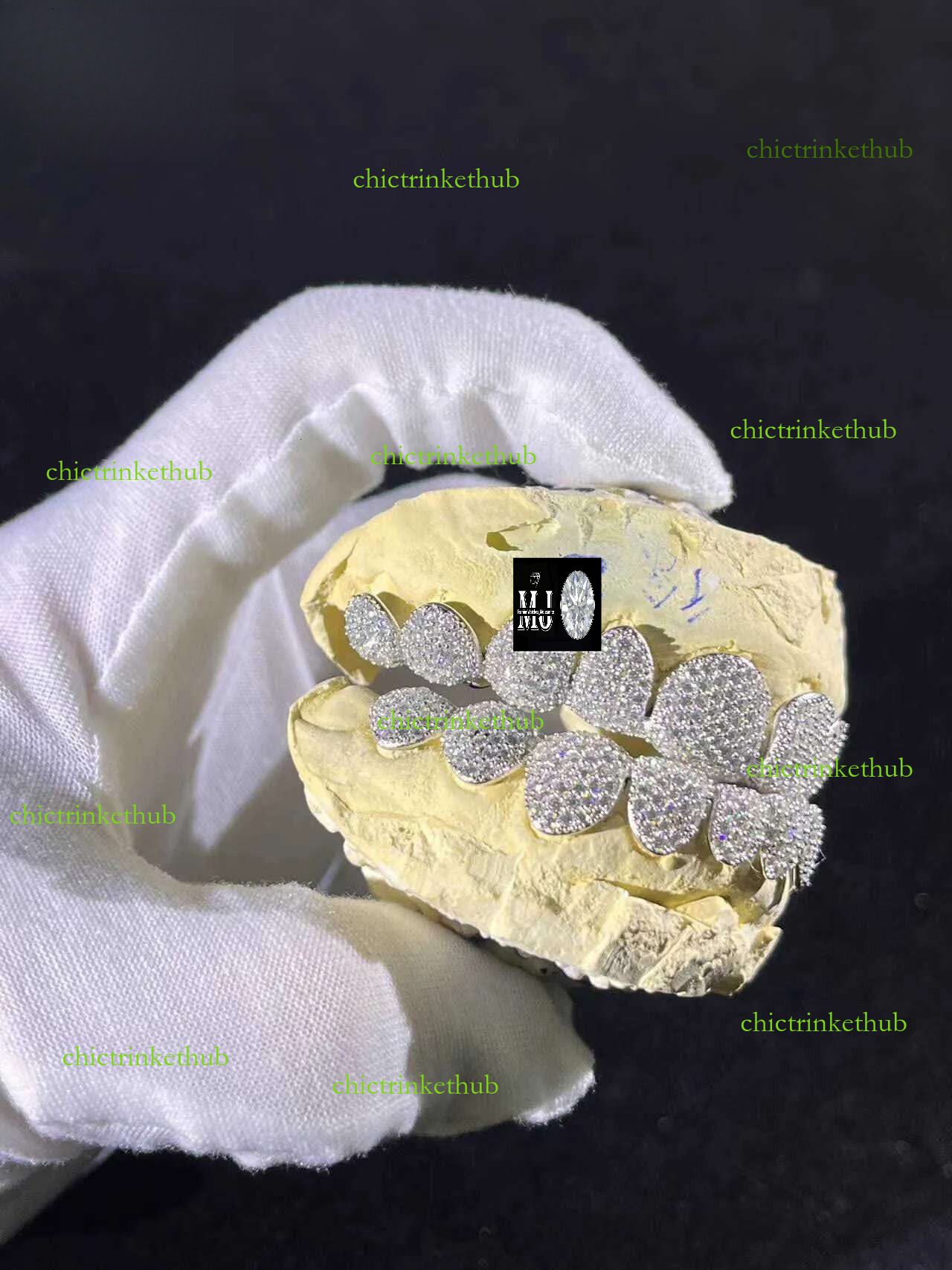 Lifeng Jewelry Custom Rapper Dia Iced Out Perm Cut Sterg Sier Moissanite Grillz for Men