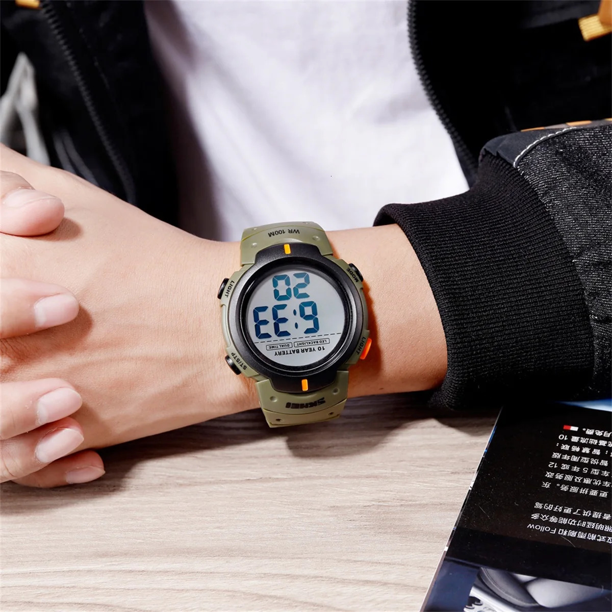 100M Waterproof Digital Wrist Watch for Men with 10-Year Battery Alarm Clock Reloj Hombre 250724
