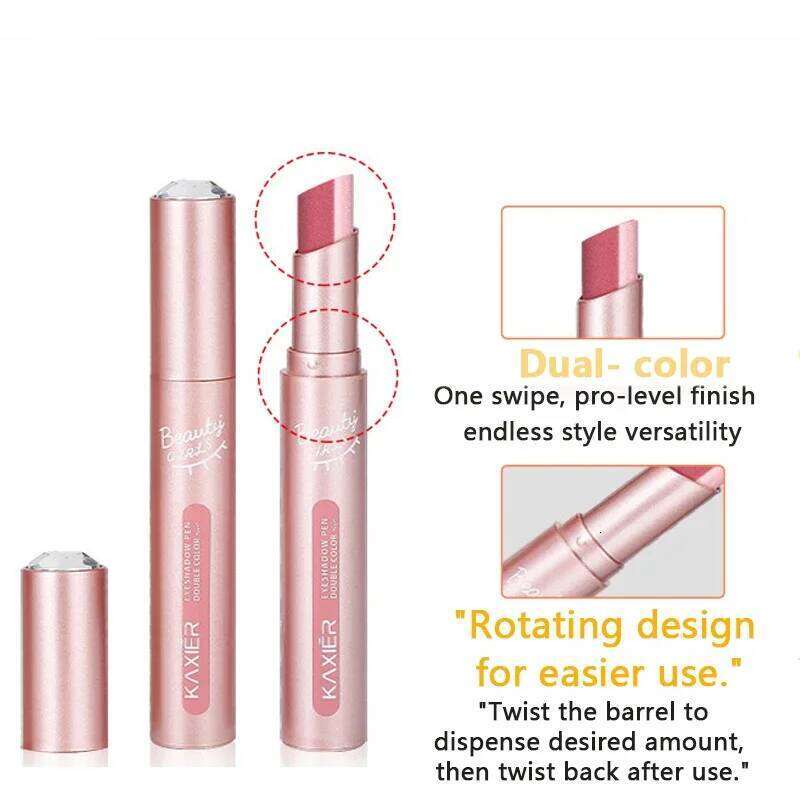 Waterproof Sweat-Proof Gradient Two-Color Pearlescent Fine Shiny Lazy Eye Shadow Pen for Easy Application X250726