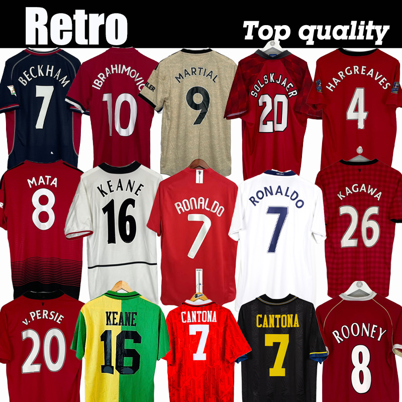 Retro 82 84 86 88 90 92 94 96 98 00 02 04 06 Soccer Jerseys 1994 1998 100th Vintage football shirt Classic KEANE ROONEY COLE CARRICK GIGGS V NISTELROOY men 88998