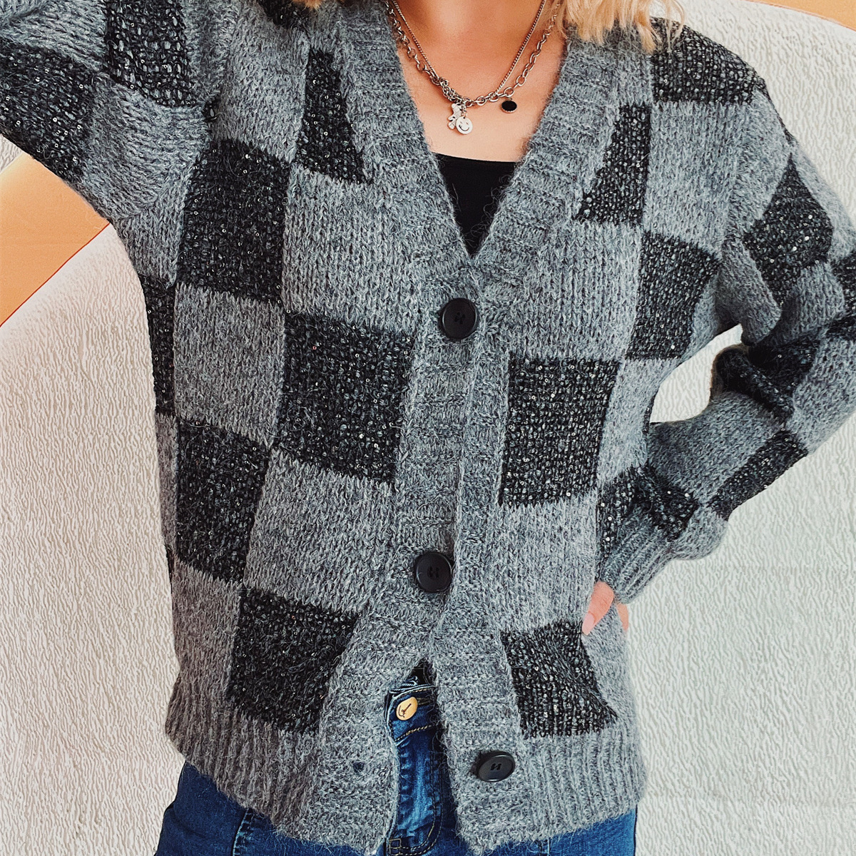 new Free shipping designer sweater for women Commuter sweater simple and fashionable knit base sweater