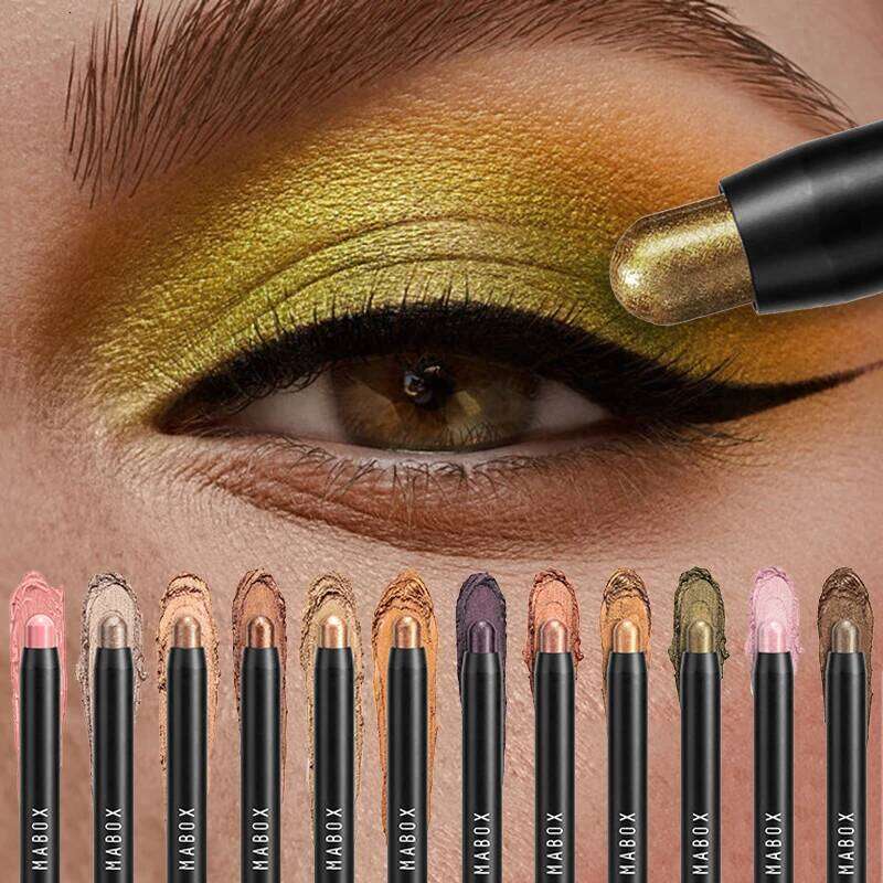 Pearlescent Double Ended Eyeshadow Stick with Brush Eyes Makeup Contour Tint Highlighters Pencil 2 in1 Glitter Eye Shadow X250726