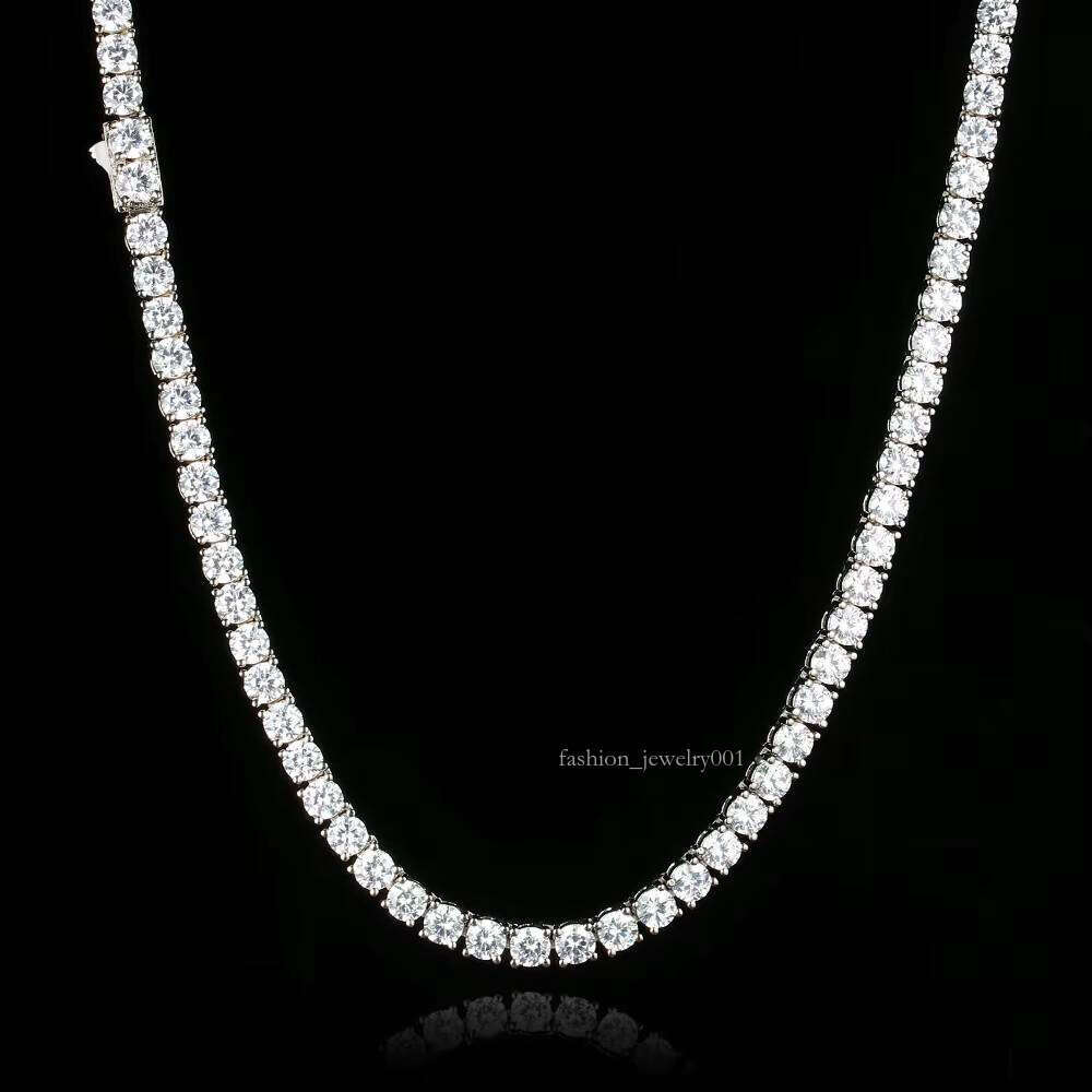 Fine Jewelry Hip Hop Sterling Sier VVS Moissanite Dia Cluster Iced Out Tennis Chain Bracelet Necklace for Men Women