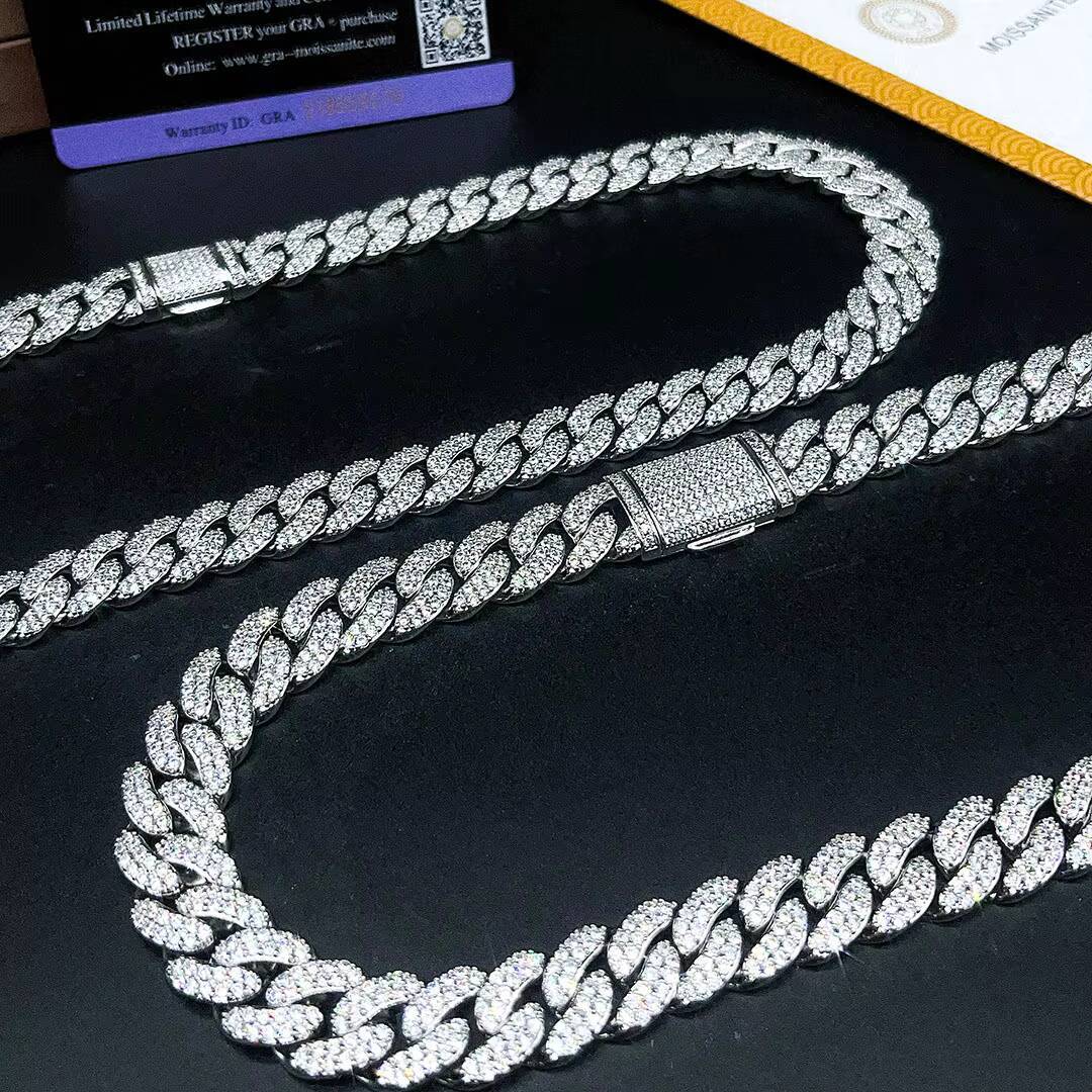 Provnece Jewelry Iced Out Cuban Chain Hip Hop 18K Gold Plated Diamond Necklace Cuban Link Chain Jewelries Necklace for Men