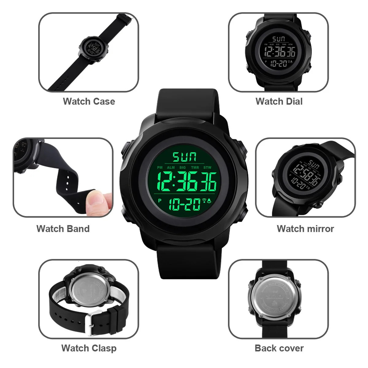 SKMEI Digital Watch Fashion Outdoor Sport Men Multifunction Wristwatches Military 5Bar Waterproof Watches Relogio Masculino 250724