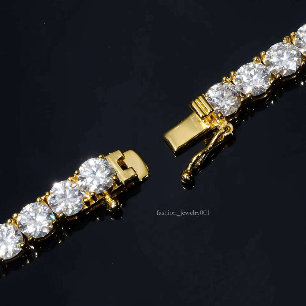 iced Out Hip Hop D Color VVS 23456mm Moissanite Necklace Sterling Sier Men Women Tennis Link Chain