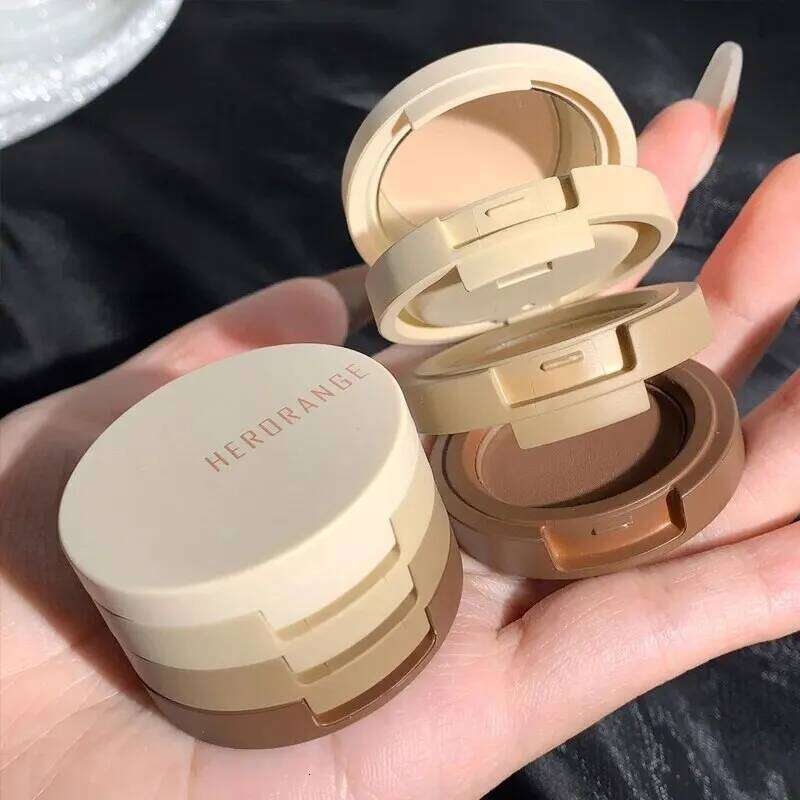 3 Warna Cute Nude Glitter Eyeshadow Palette Kosmetik Pelbagai Fungsi Pembayang Mata Tricolor Pearlescent Sand aron Eyesha X250726
