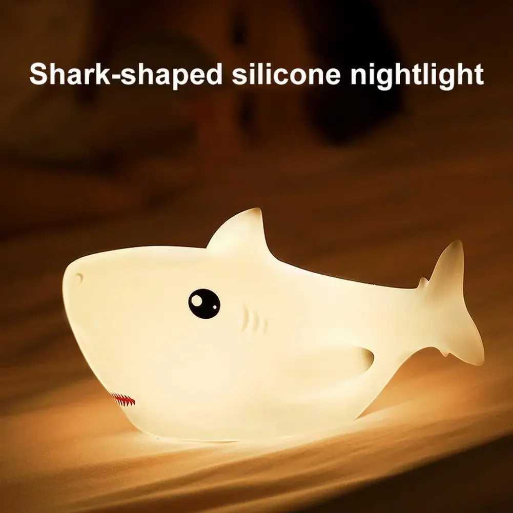 Night Light Adorable Appearance Creative Shape Decorative Lovely Cartoon Shark LED Lamp Bedside Light Decor Shark Night Lamp R250726