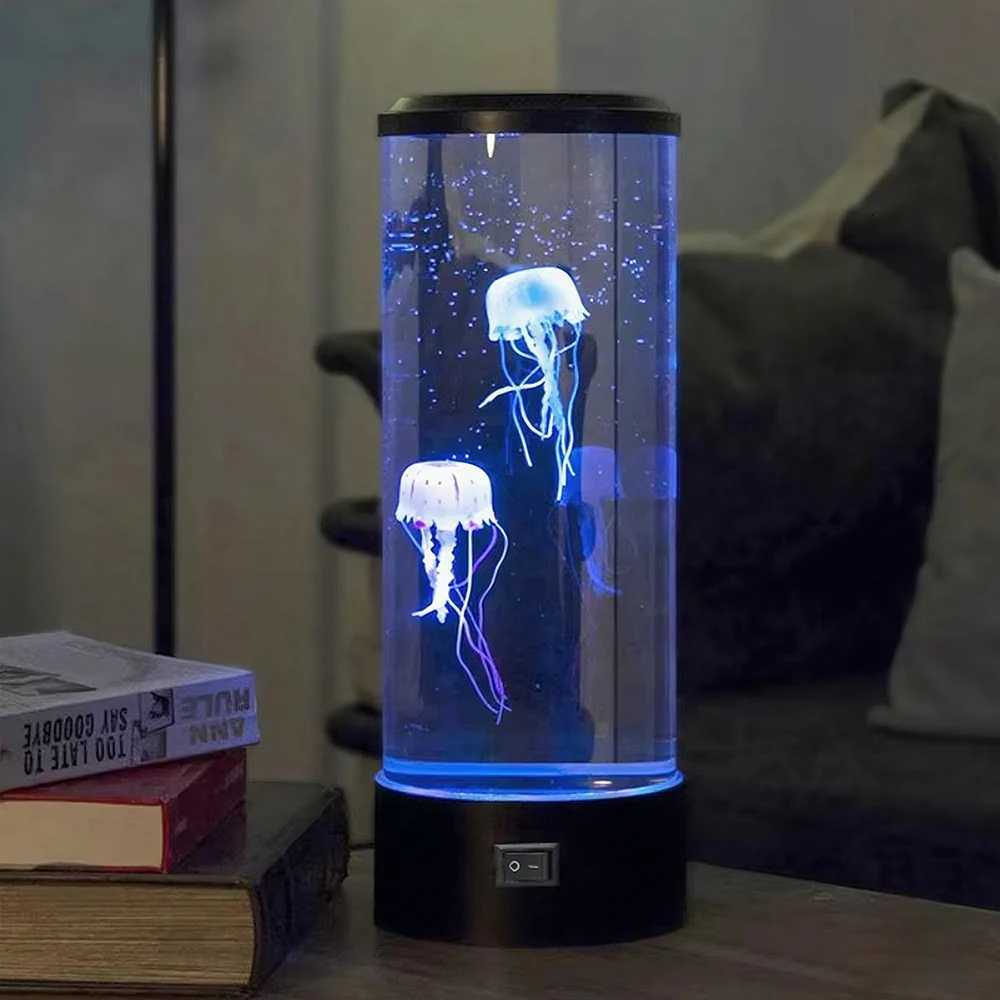 7 Colors LED Mood Lights Aquarium Ocean Night Lights with Jellyfish Lava Lamp for Home Bedroom Desktop Decoration Gift R250726