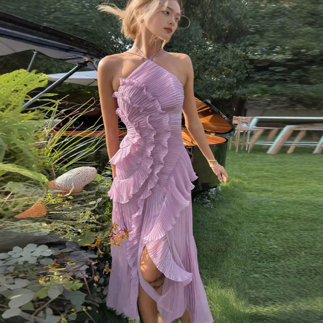 hot Free shipping designer dress for women Simple Dress Solid Color Fashion Vacation Leisure Beach Long Dress