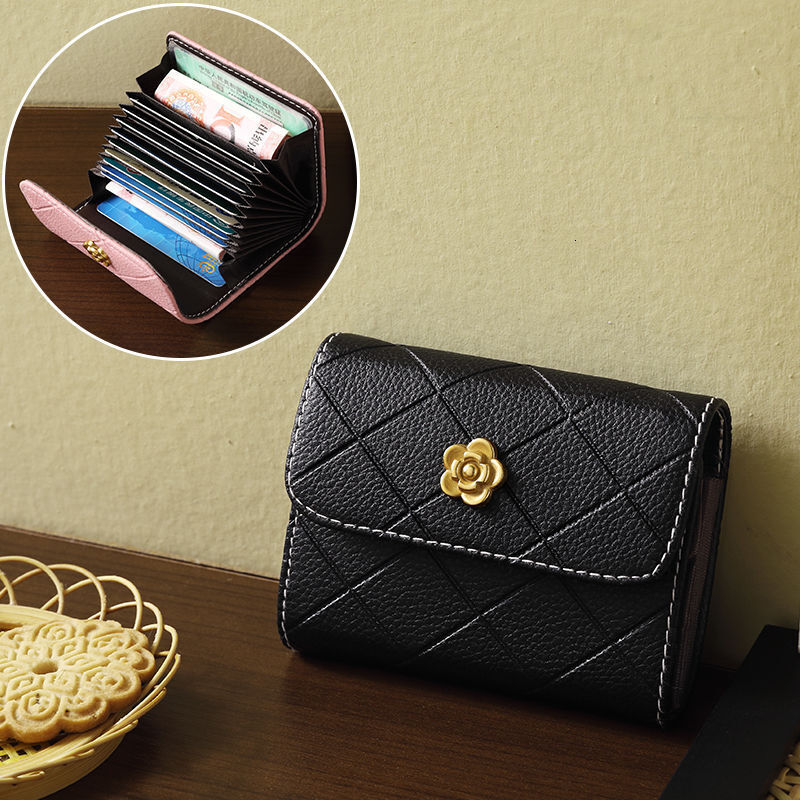 Designer Camellia For Women's Daily Wear 2025 New Multi-functional Female Driver's License Coin Wallet Short Style