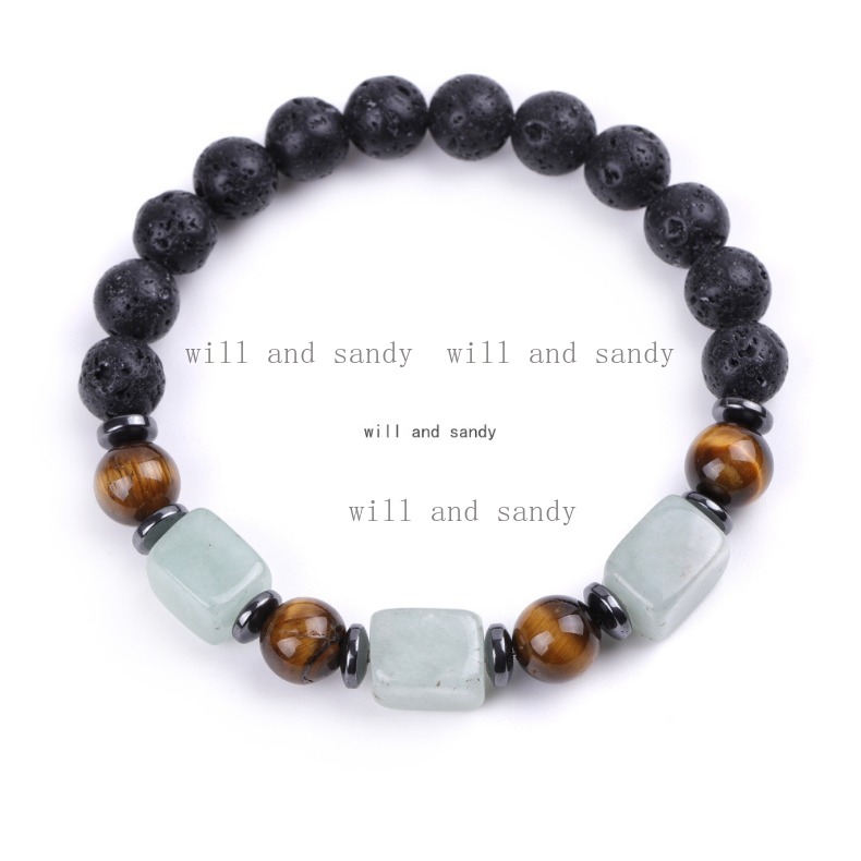 Natural Stone Bead Strand Bracelets Square Cube Crystal Beads Stretch Essential Oil Diffuser Bracelet for Women Men Aromatherapy Fine Jewelry - view 6