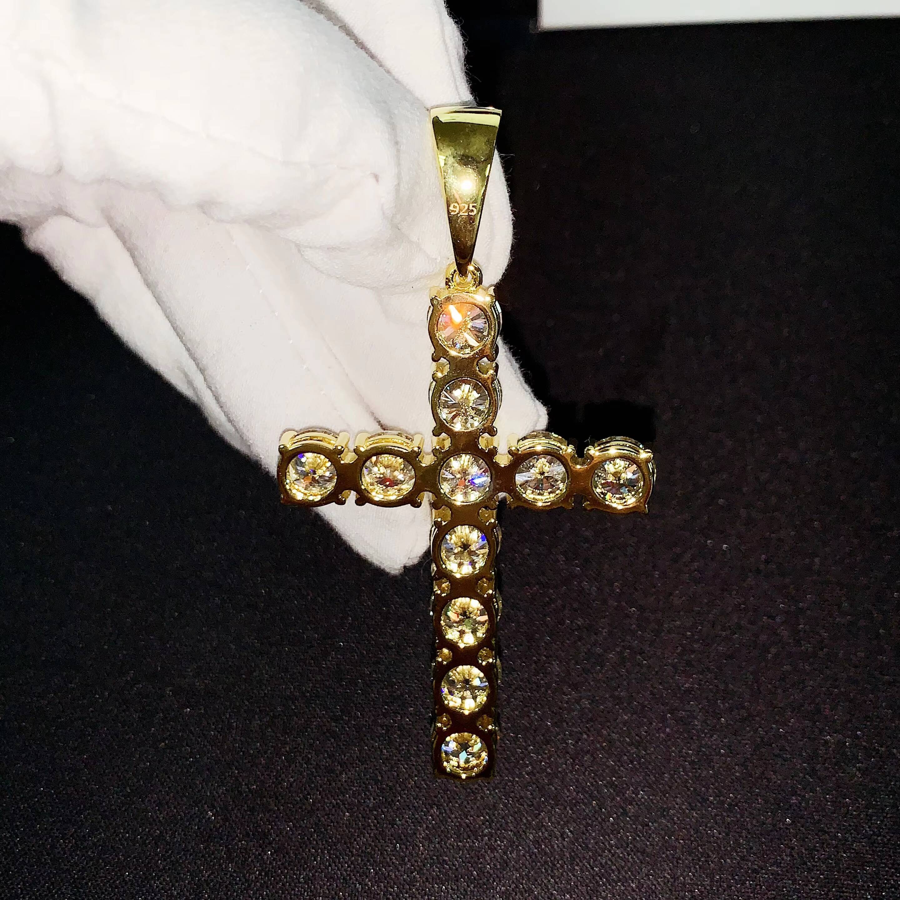 Ready to Ship 48 Hours X Large Cross Pendant Moissanite Pendants Sun Iced Out Jewelry Diamonds Custom Moissanite Pendant