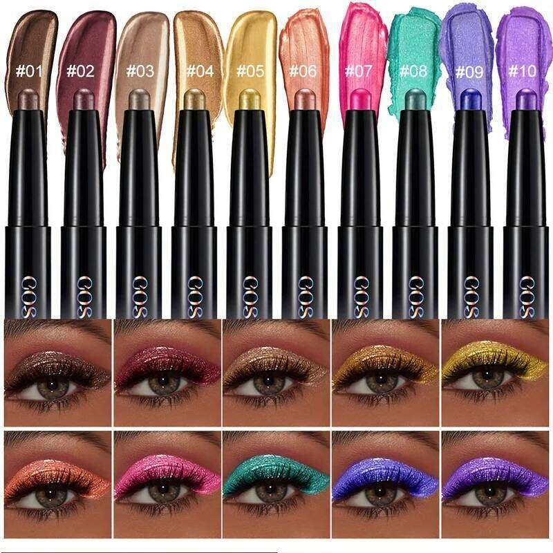 Brown Neutral Metal Shadow Magic Color cream Shimmer Crayon, Eye Whitening Stick, Highlight Pen, Eyeliner Pen X250726