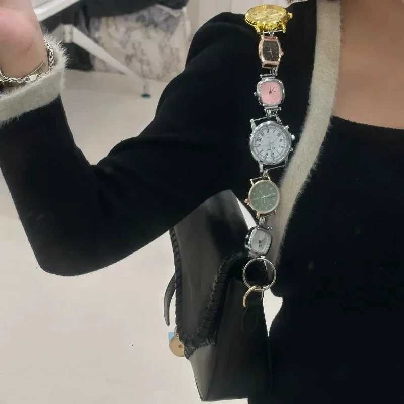 Designer Saddle Bag Women 2025 New In Fashion Chic Metal Watch Strap Shoulder Bag Trend Graffiti Novelty Female Bags Z250726