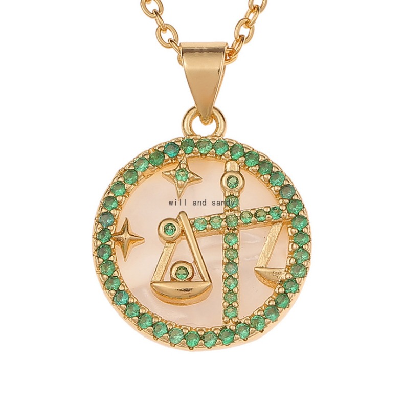 12 Zodiac Sign Necklace Leo Aries Pisces Coin Pendants Charm Star Sign Choker Astrology Necklaces Gold Chains Jewelry for Women wedding birthday valen