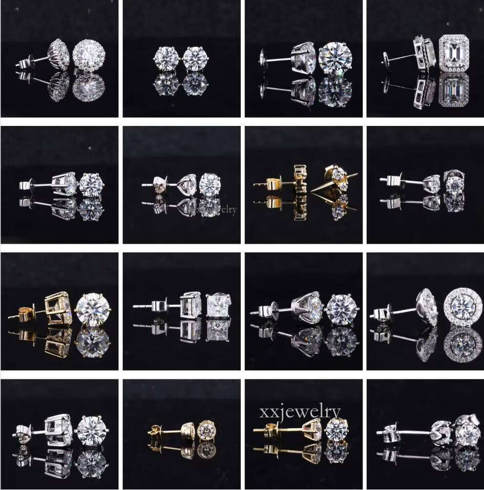 starsgem moissanite jewelry white/rose/yellow gold 14k earrings, suitable for girls and women