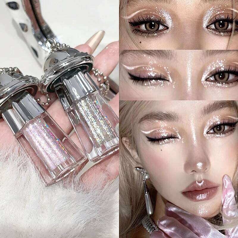 Liquid Eyeshadow Pearlescent Shimmer Long Lasting Monochrome Pearly Fine Sparkling Sequins Eye Shadow Highlighter Quick Drying X25072
