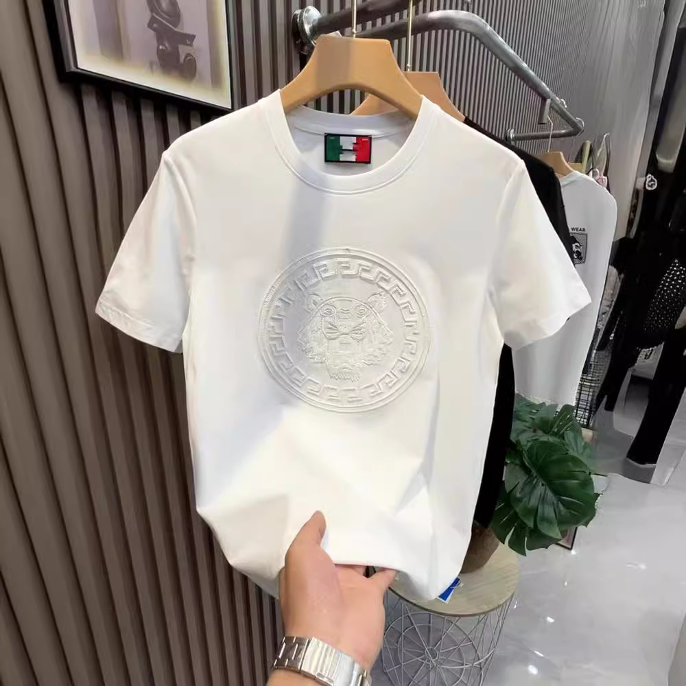 Teen Boys Tiger Embroidery Crew Neck T-Shirt - 2025 Summer Slim Fit Streetwear Tee With Free Shipping