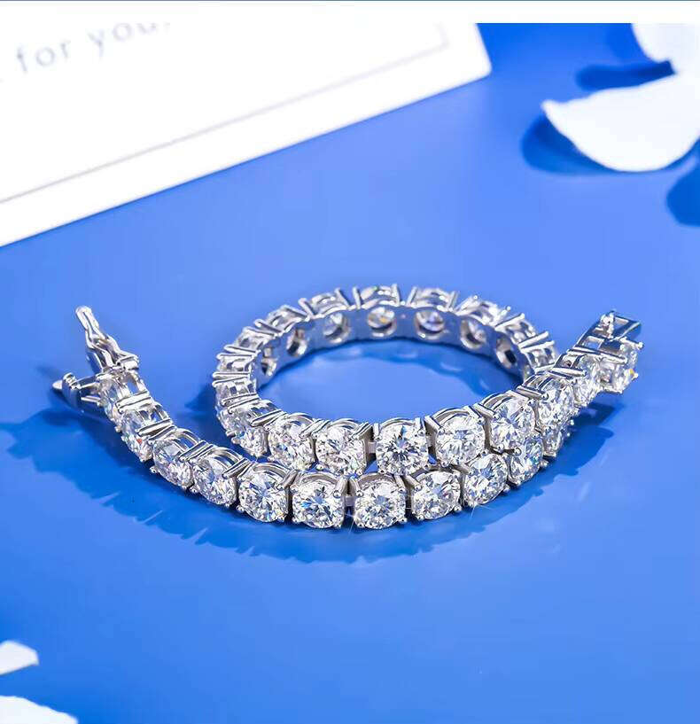 Tennis Chain 2-5mm Full Set Silicon Stone Bracelet S Sier Plated Light Design, Elevating the Sense of Both