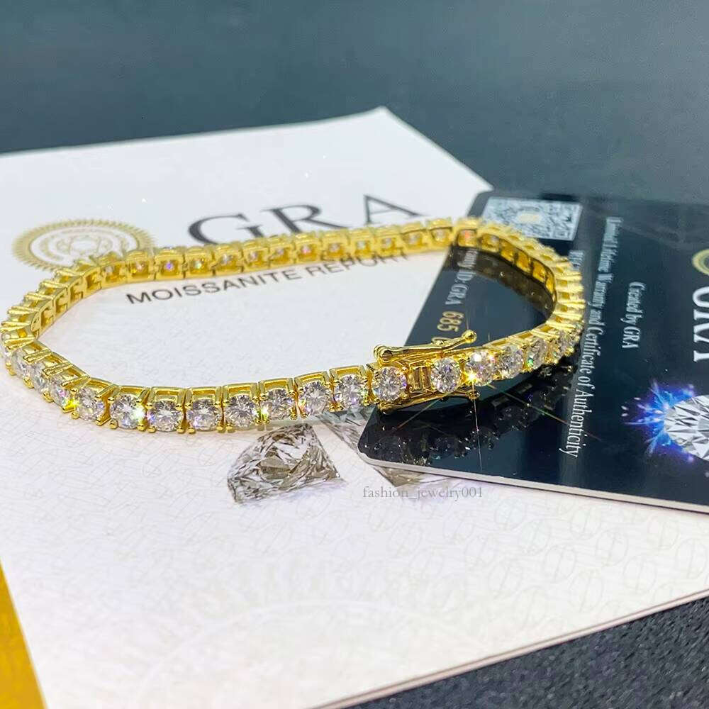 Link Hip Hop Jewelry 4mm Moissanite Sier Tennis Chain Necklaces for Men Women