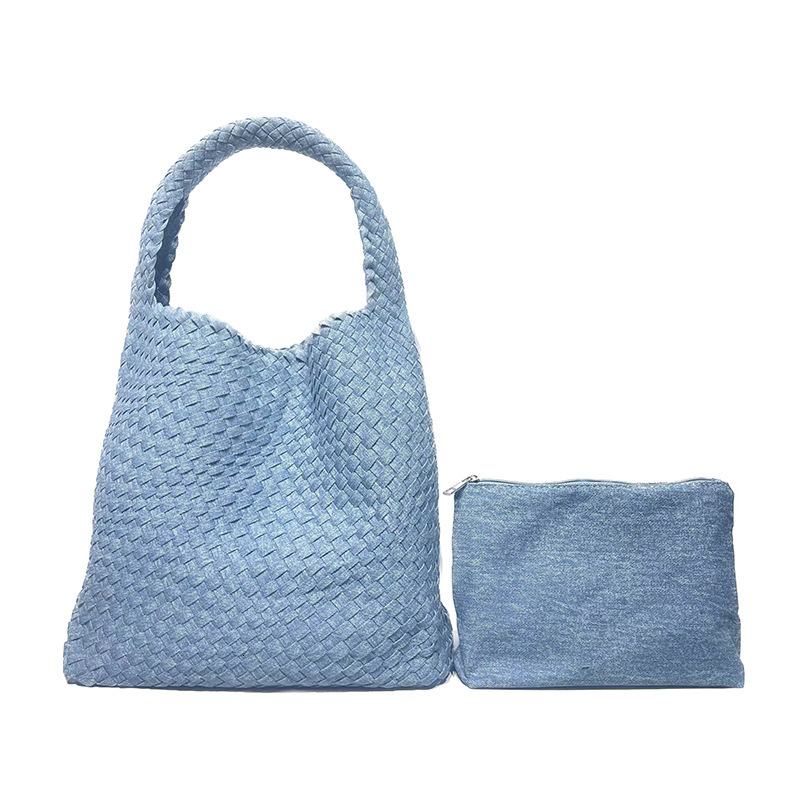 Designers Bags For Womens 2025 New Snowflake Woven Large-capacity Single-shoulder Tie-dyed Denim Tote Bag