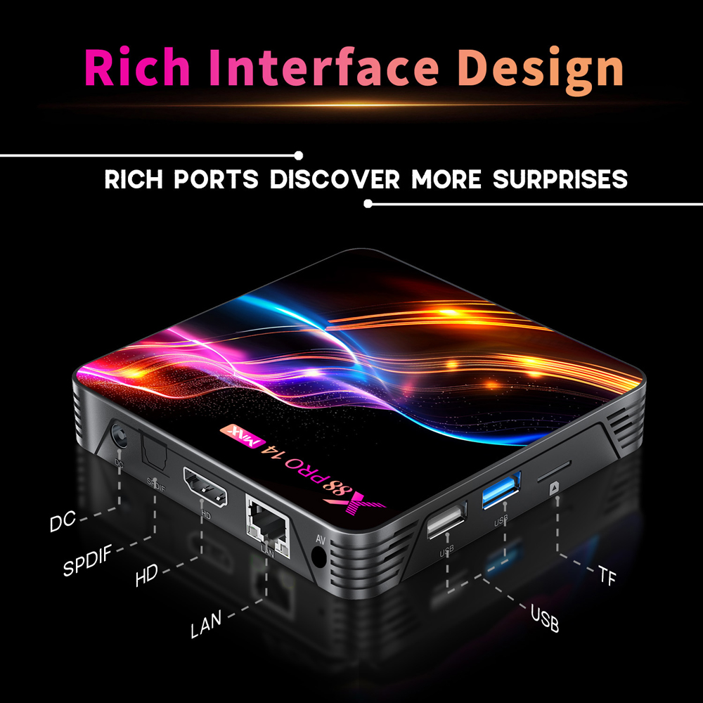 X88 Pro 14 Max 4G 64GB TV BOX Android 14 Smart Android TVBOX RK3528 Dual Band Wifi6 3D 8K BT Media Player Set Top Box