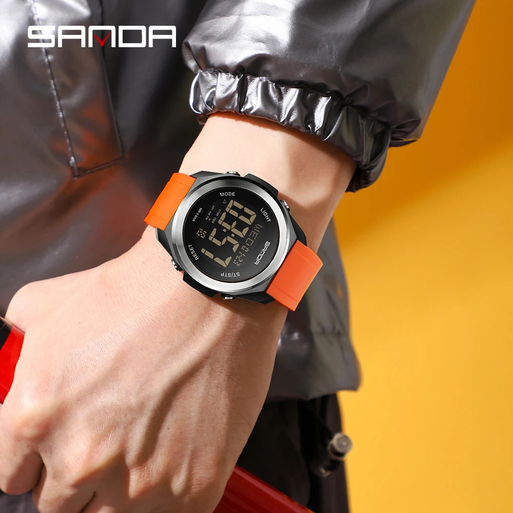 SANDA 2199 Student Digital Electronic Watch Sports Multi-functional Waterproof Colorful LED Mens Electronic Watch 250724