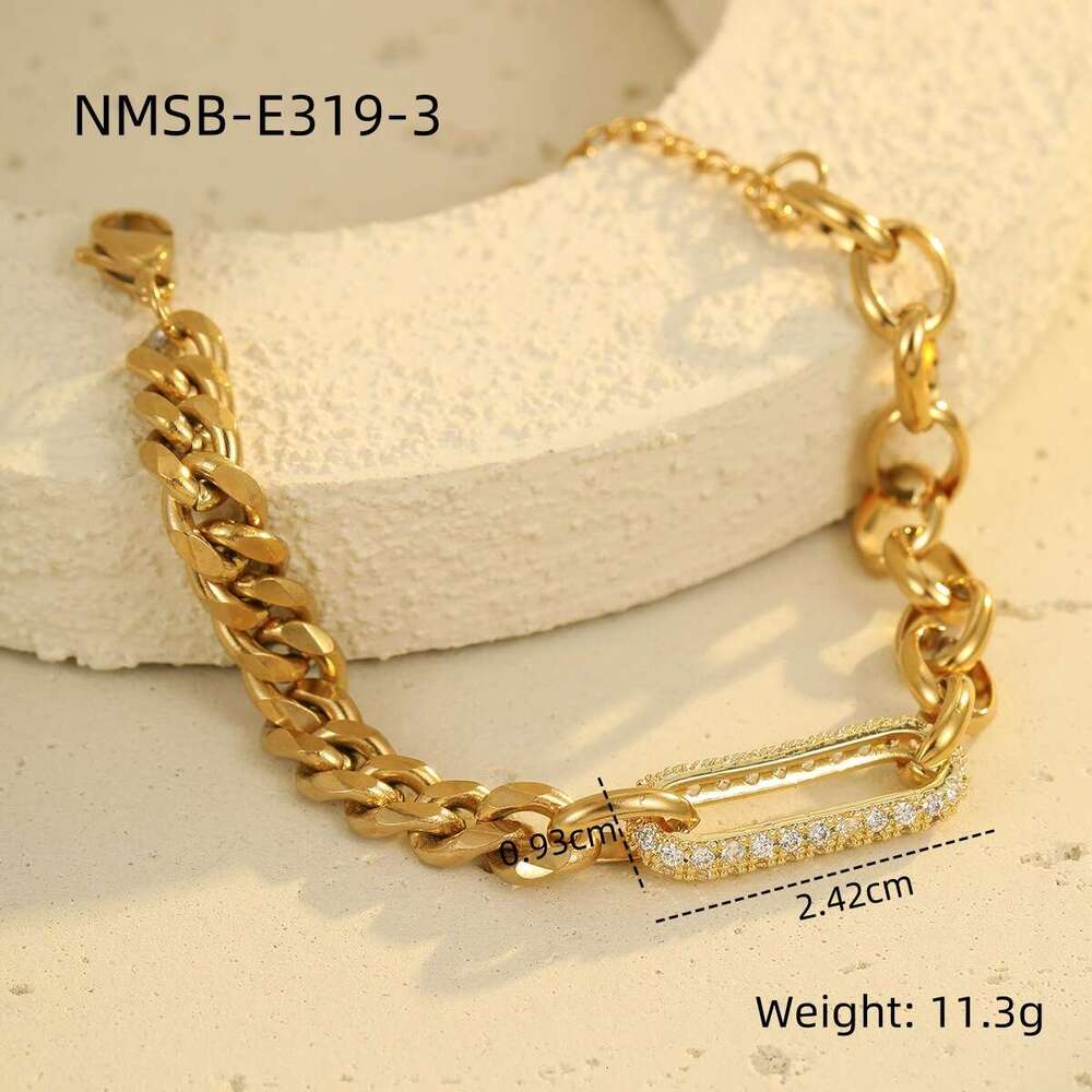 INS Luxury jewelry designer bracelet Women single row tennis bracelet fashionable star bracelet niche high-end stainless steel bracelet versatile temp
