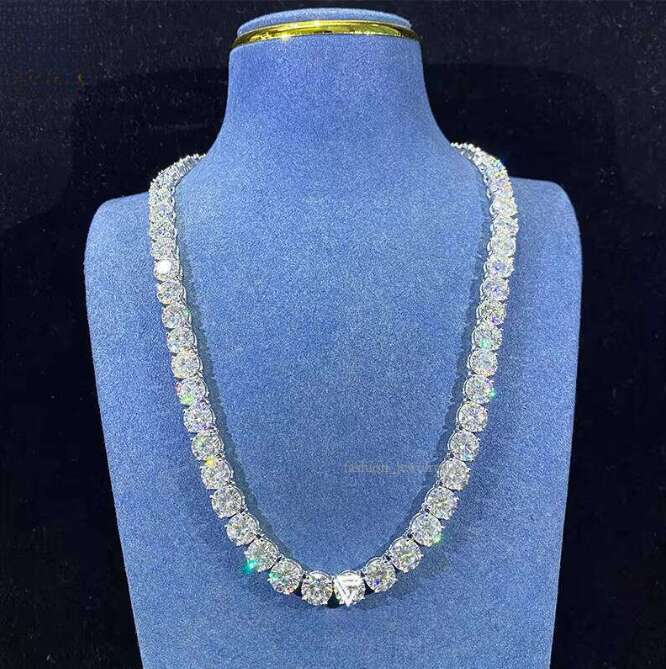 8mm 10mm Big Grade d Vvs1 Necklace Iced Out Moissanite Tennis Chain Men