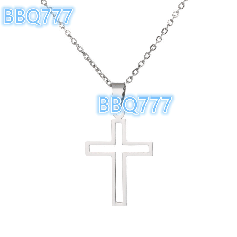 Simple Religious Stainless Steel Cross Pendant Necklace Gold Plated for Men and Womens Anniversary Jewelry Gift Chain Type