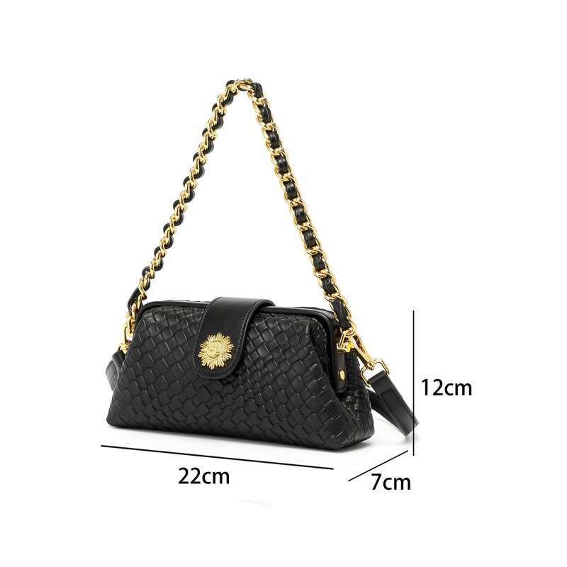 2025 Women Dumpling Woven Elegant Handbag Single Shoulder Underarm Pleated Crossbody Bag