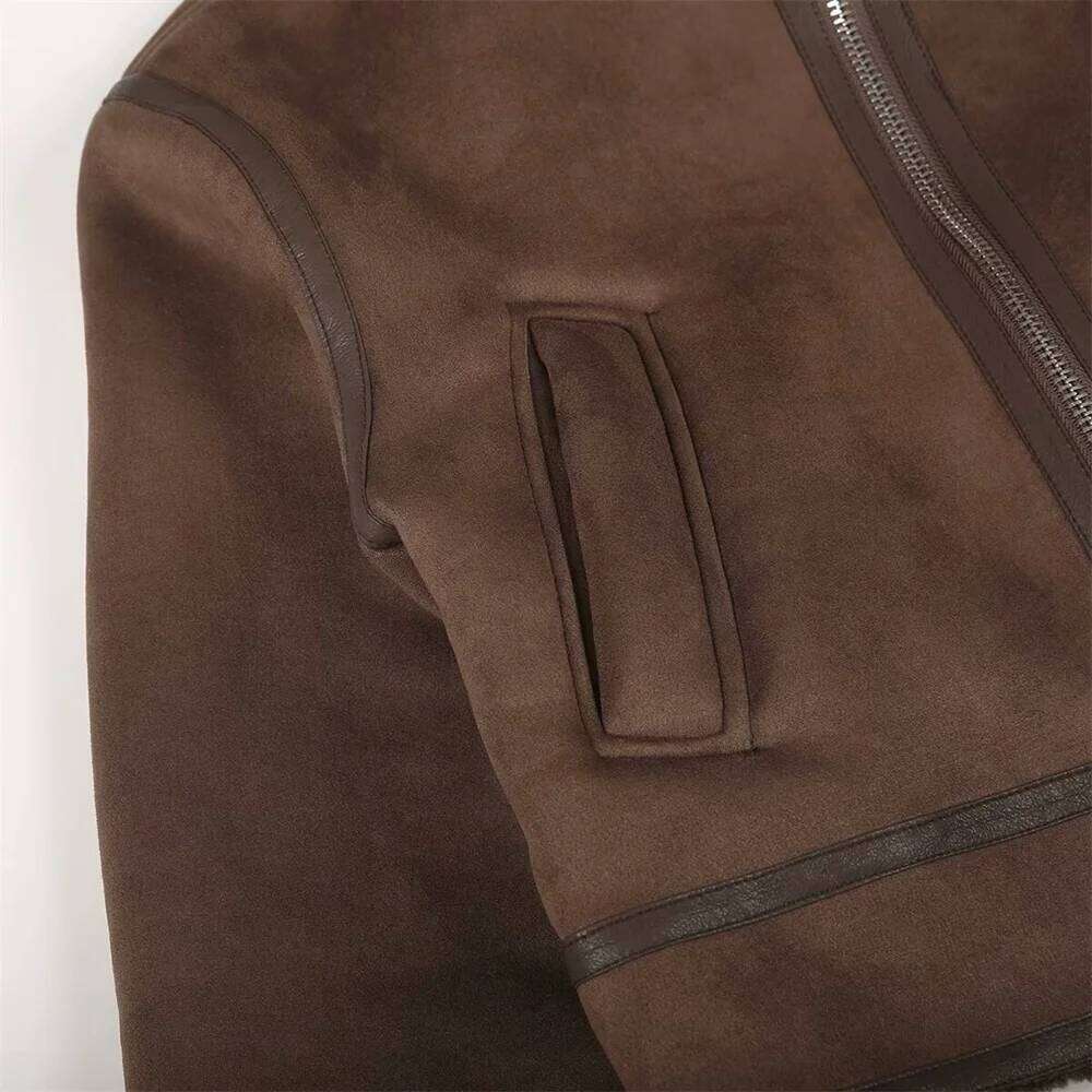 hoodie Women's Fur One Piece Fleece Splicing Double sided Long Sleeve Collar Winter New Zipper Warm Jacket jacket