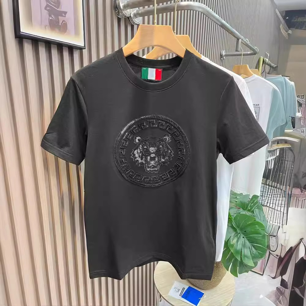 Teen Boys Tiger Embroidery Crew Neck T-Shirt - 2025 Summer Slim Fit Streetwear Tee With Free Shipping