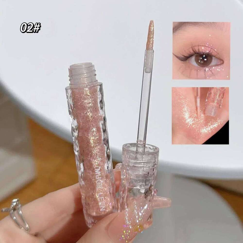 Metallic Shiny Eyeshadow Makeup Dia Glitter Liquid Eyeliner Waterproof Highlighter LyingSilkworm Pigment Lasting Beauty Tool X250726