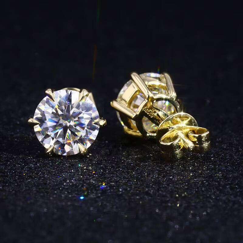 starsgem moissanite jewelry white/rose/yellow gold 14k earrings, suitable for girls and women