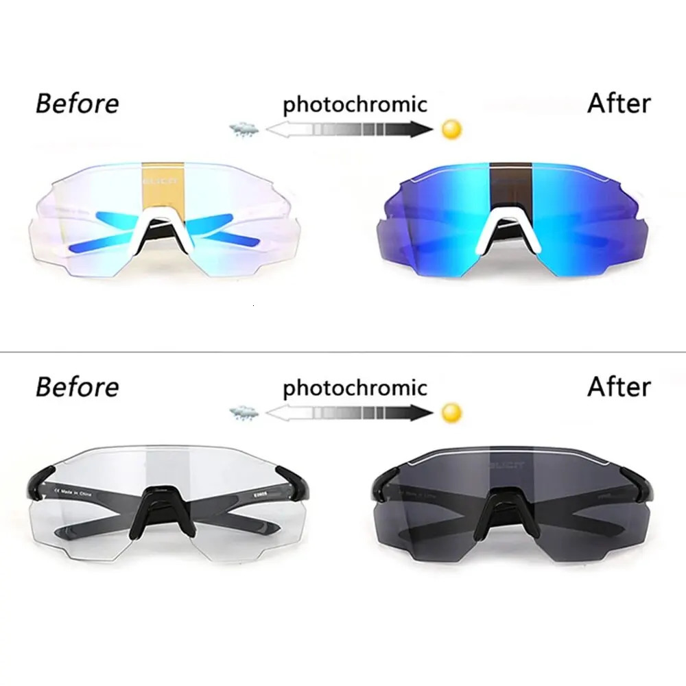 ELICIT Pochromic Polarized Cycling Glasses Men Women Bike Glasses UV400 Eyewear Sunglasses Hiking Road Bicycle Goggles 250724