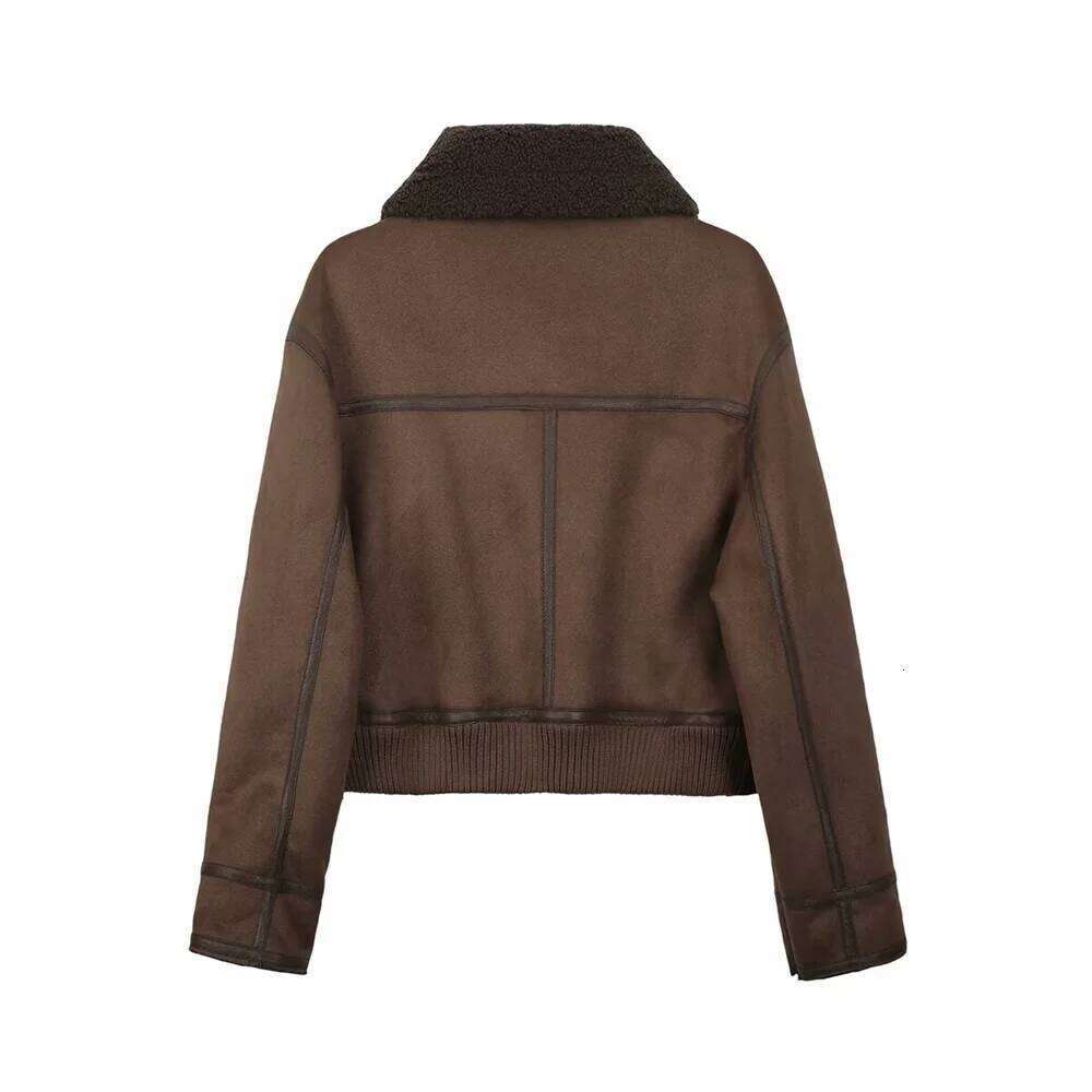 hoodie Women's Fur One Piece Fleece Splicing Double sided Long Sleeve Collar Winter New Zipper Warm Jacket jacket