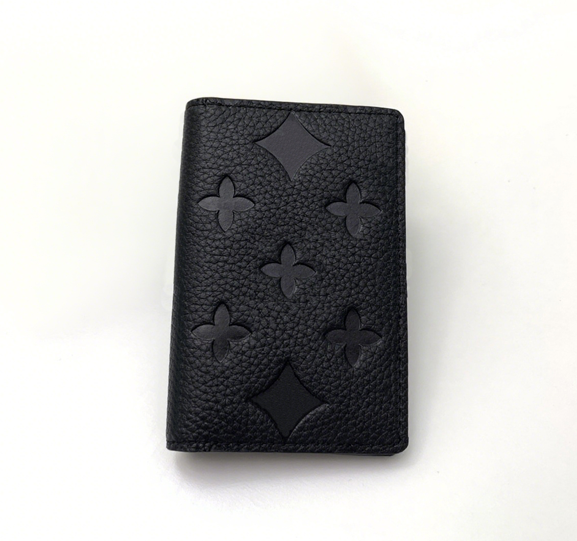 10A Mirror Quality Men's Designer Card holder Claissc Embossed Monogrammed Taurillon Leather Mini Wallet Luxury Stylish Cowhide Pocket Organizer with Box Dust