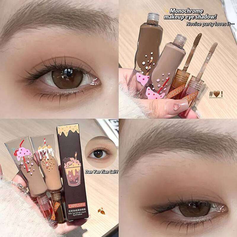 Cappuvini Veet Liquid - ted Milk Tea Brown, Soft Matte Finish, Buildable Neutral Eyeshadow Stick for Everyday Make X250726