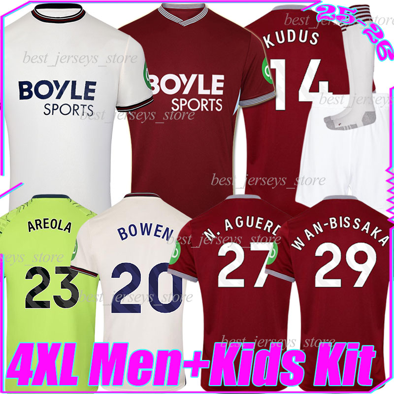 4XL 2025/26 wEsT HaMes BOWEN Soccer Jerseys KUDUS N.AGUERD WAN-BISSAKA FULLKRUG L.PAQUETA SOUCEK TODIBO WARD-PROWSE E.ALVAREZ men kids Kits socks sets football shirts