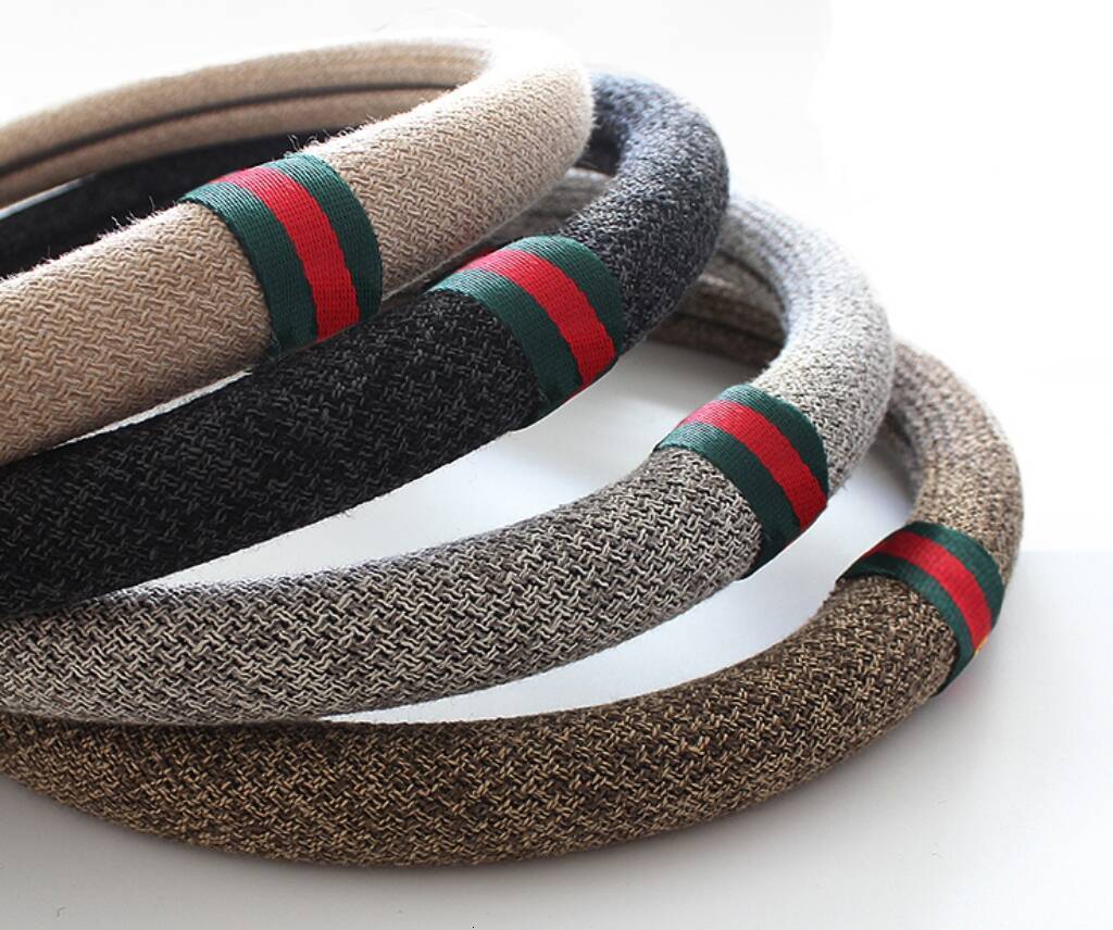 Aicheng Four Seasons Summer Color Striped Linen Non-Slip Suitable Flat Thin Sweat-Absorbent Breathable Car Steering Wheel Cover 250726