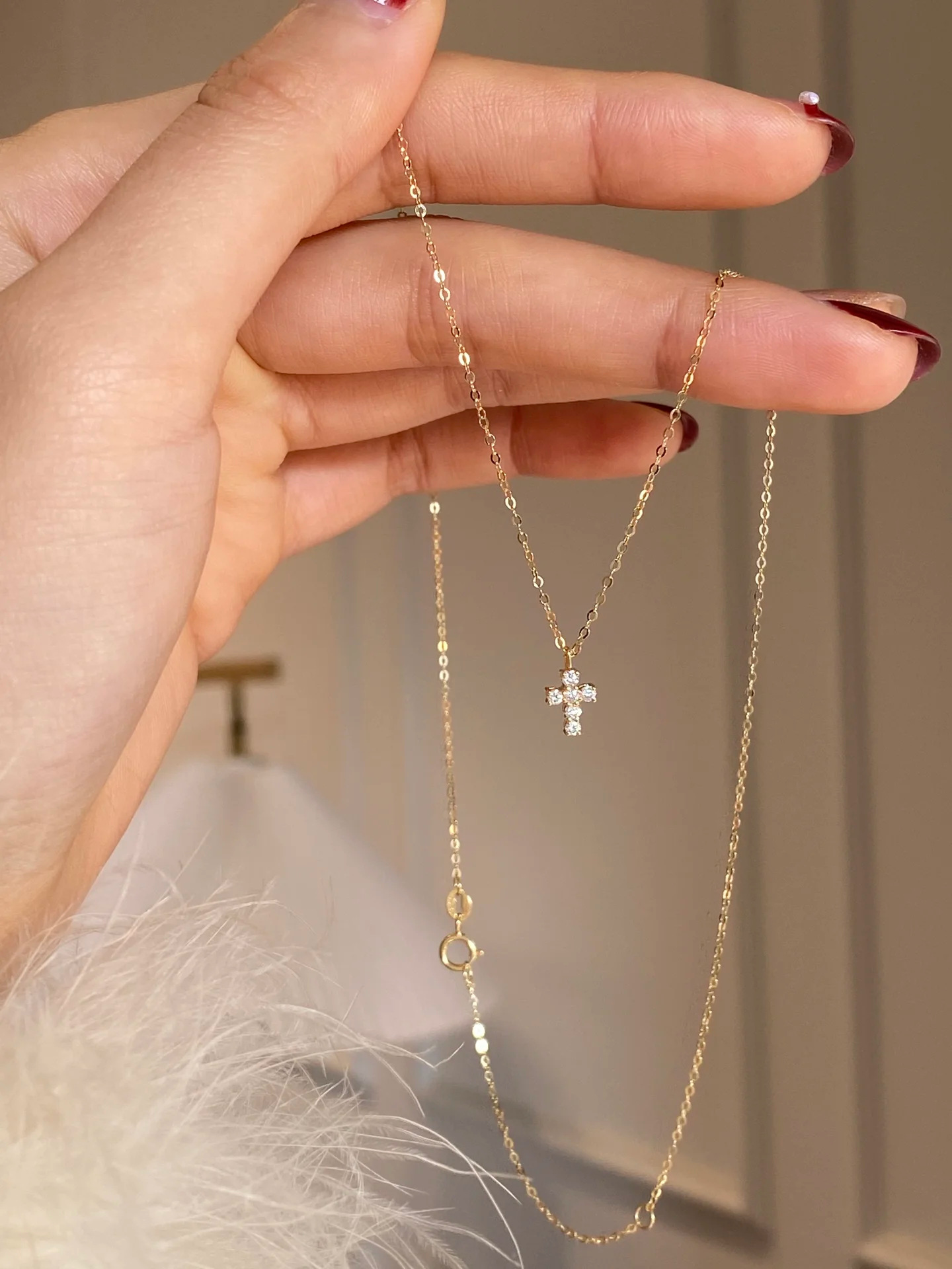 Choucong Brand Cross Pendant Vintage Jewelry Genuine 100% S925 Sterling Silver Round Cut White Lab Moissanite Diamond Party Women Clavicle Necklace Gi